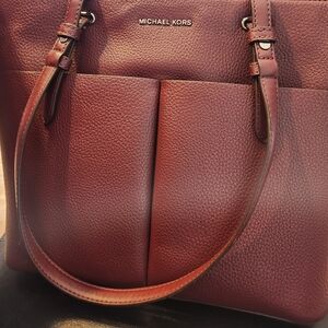 Michael Kors Burgundy Leather Tote Bag